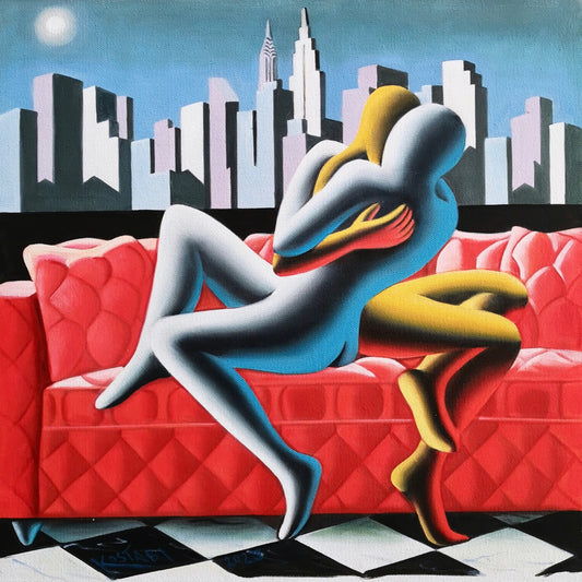 Mark Kostabi - Oil on canvas 50x50 cm 2023