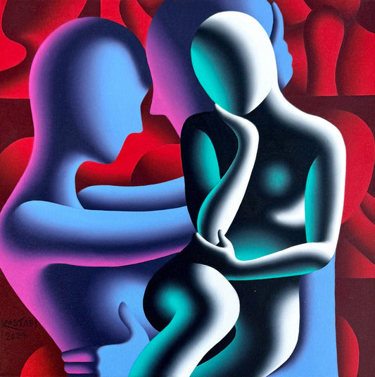 Mark Kostabi - Olio su tela 50x50 cm