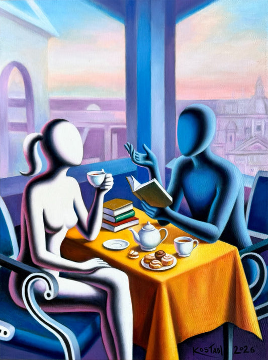 Mark Kostabi - Olio su tela 45x60 cm