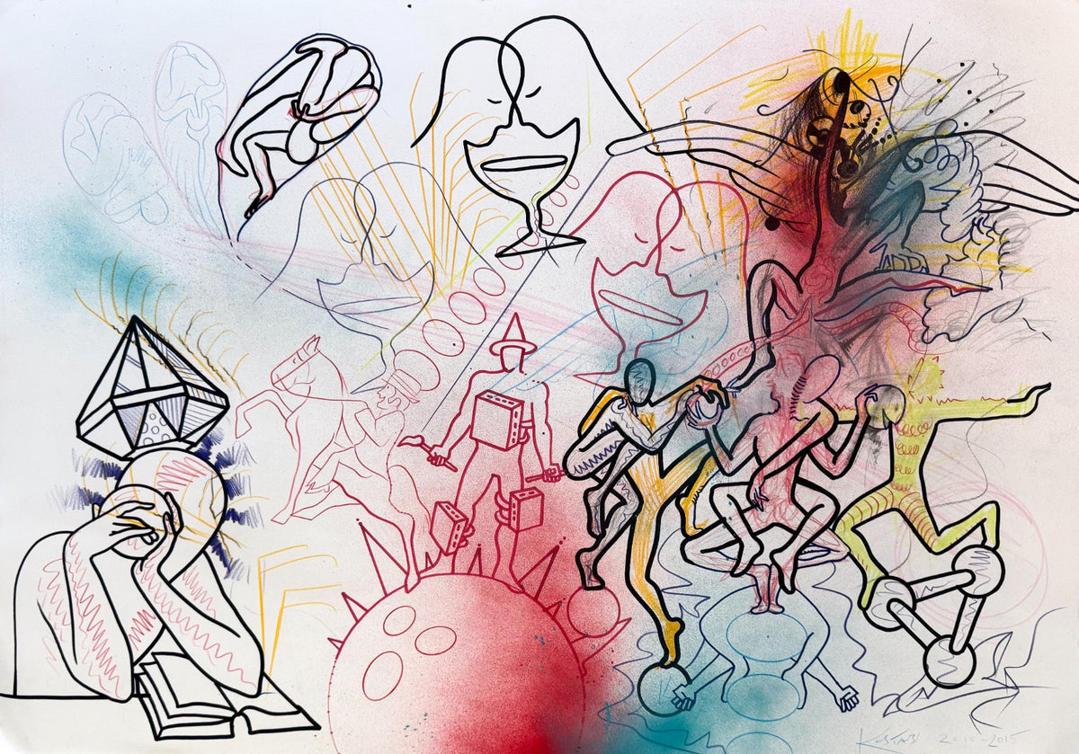 Mark Kostabi - Disegno 70x100 cm