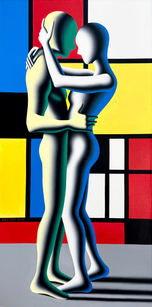 Mark Kostabi - Olio su tela 120x60 cm