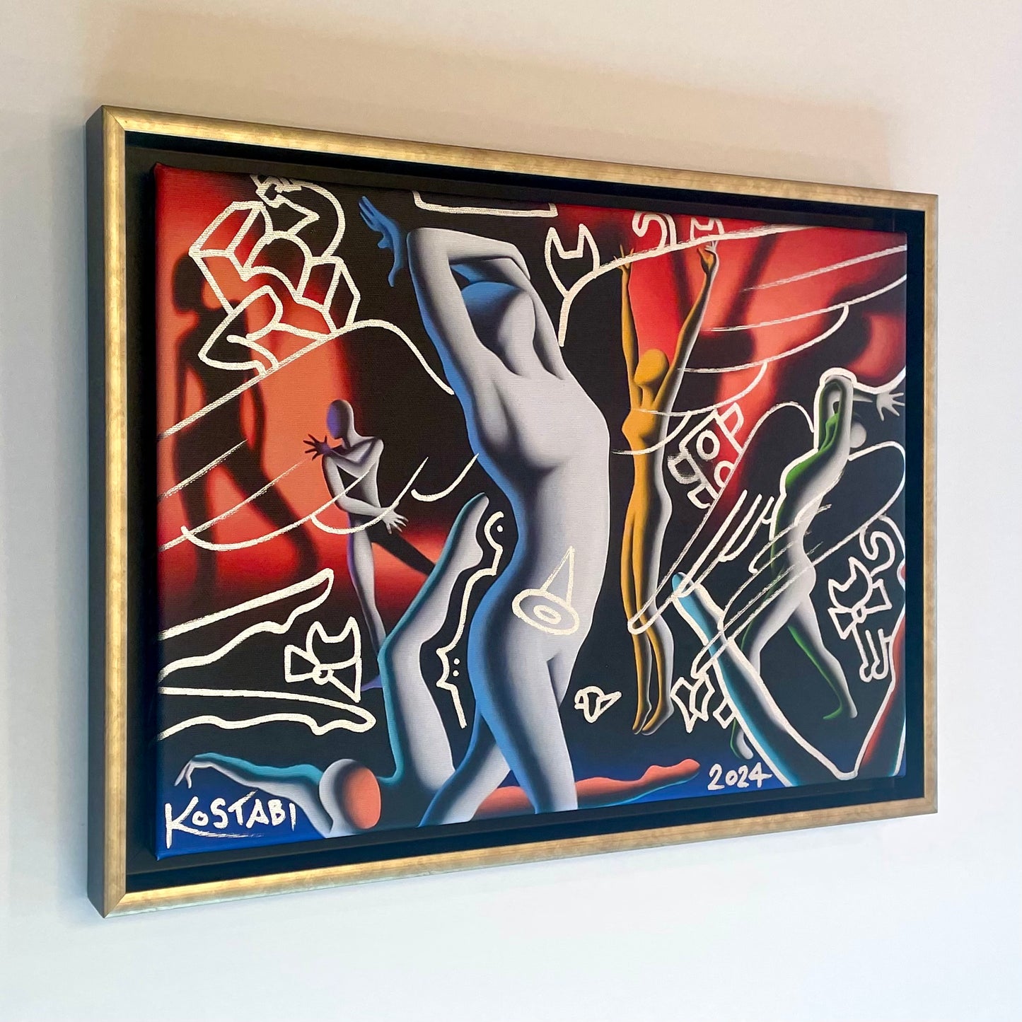 Mark Kostabi - Mixed media on canvas