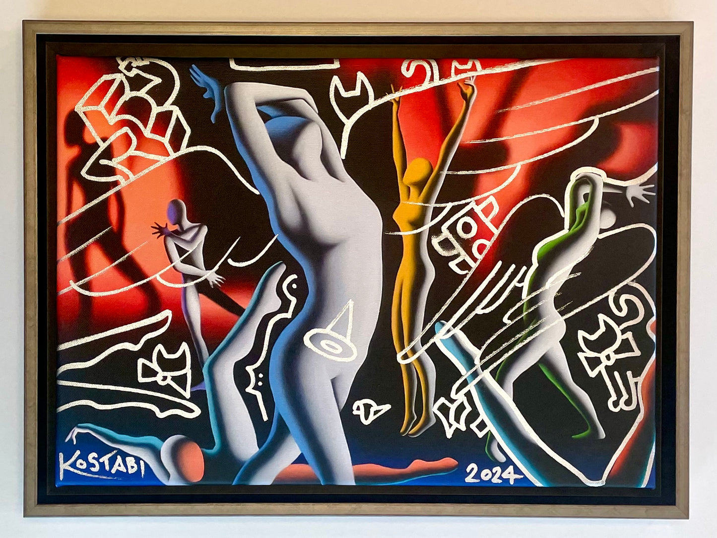 Mark Kostabi - Mixed media on canvas