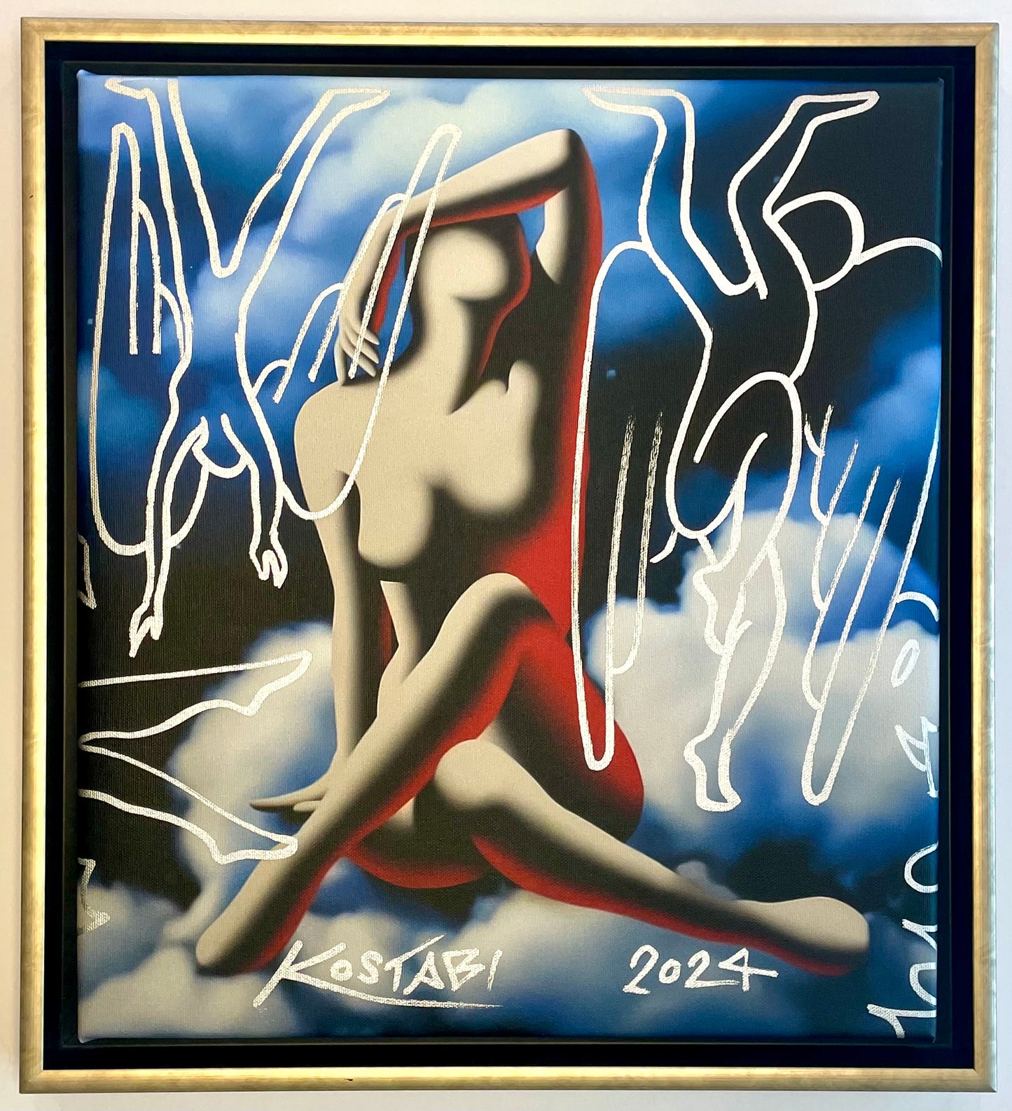 Mark Kostabi - Mixed media on canvas