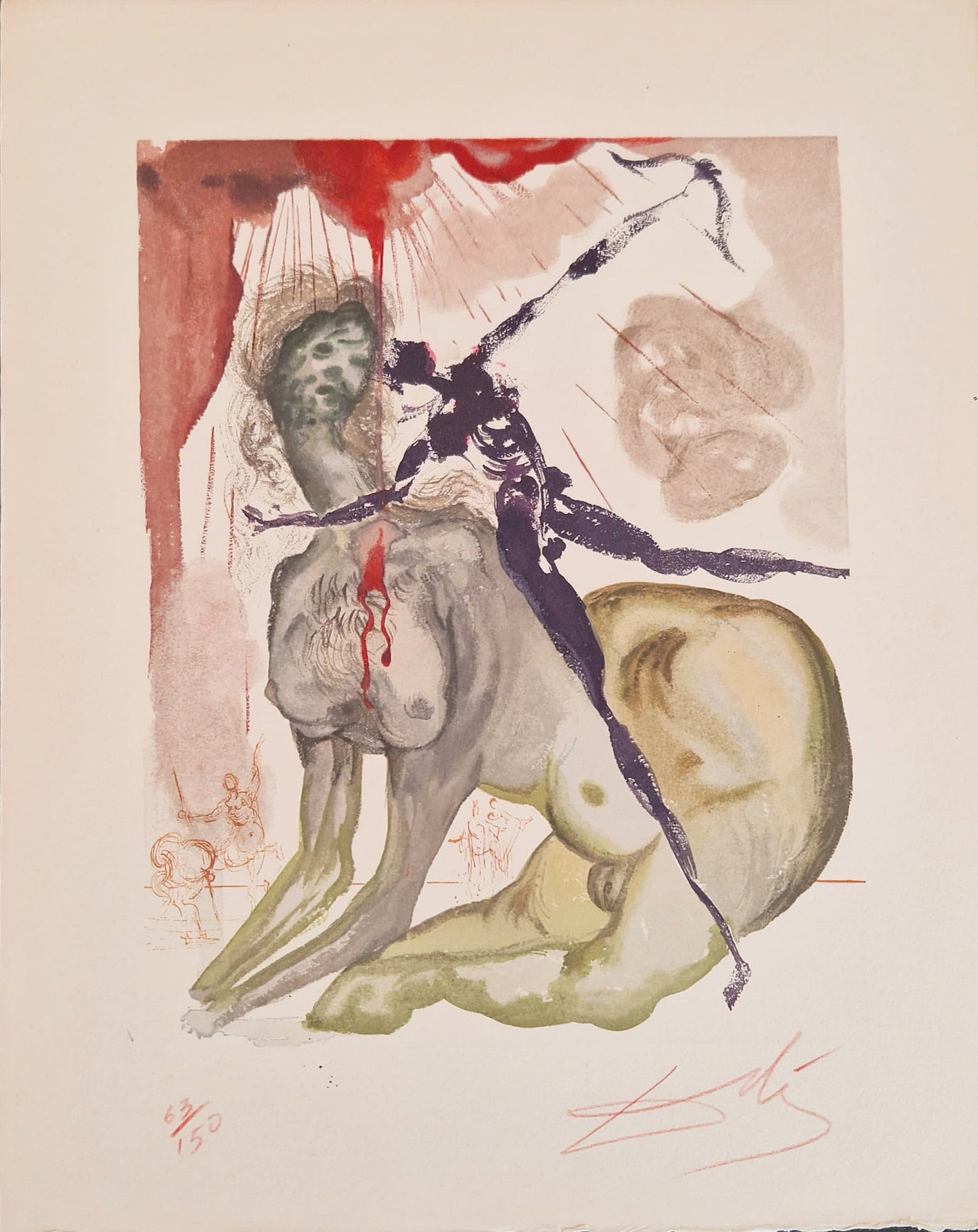 Salvador Dali -  The Divine Comedy, Hell: Canto 12 (The Minotaur )