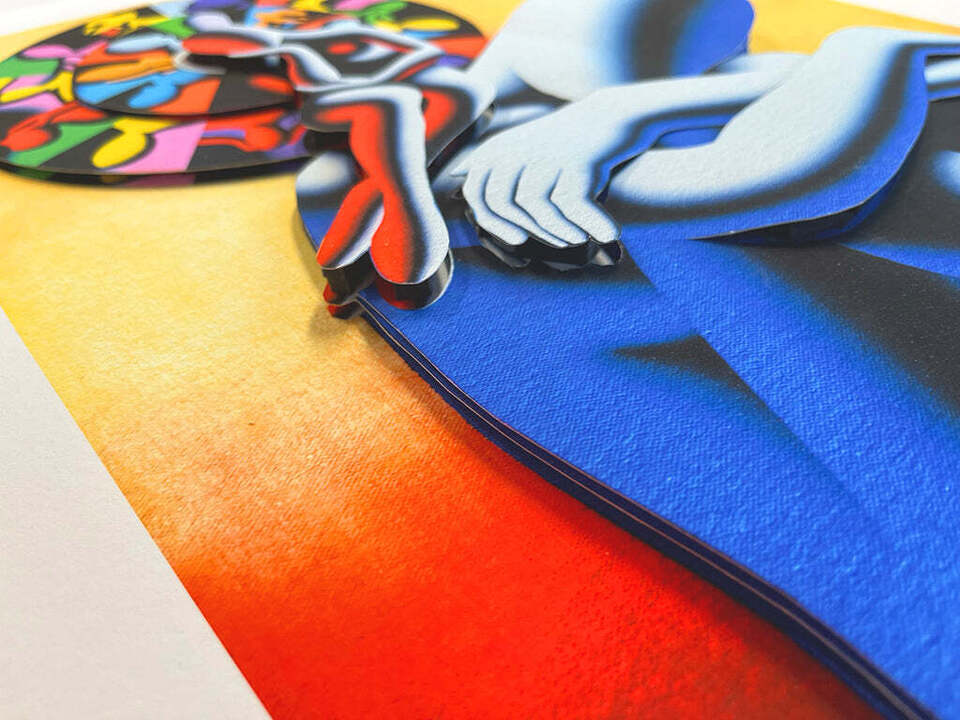 Mark Kostabi - Waiting List (serigrafia in 3D) 